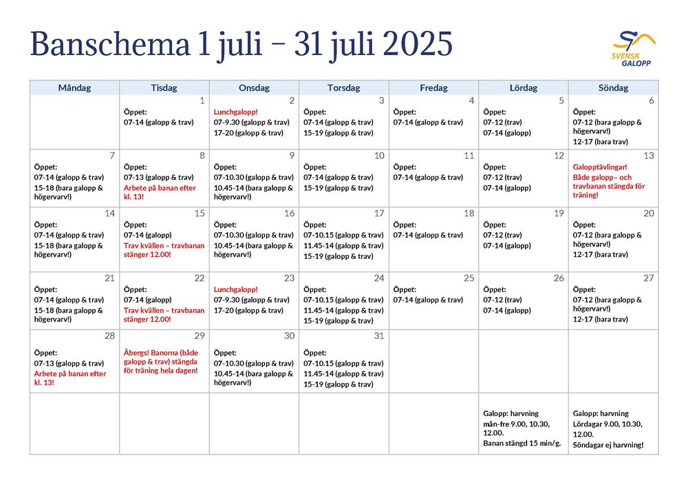 Banschema juli 2025