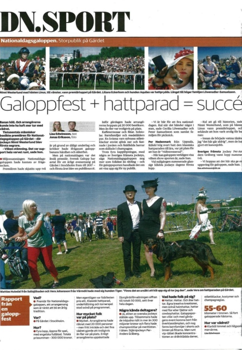 dn sida efter premiären 2013 nationaldagsgaloppen
