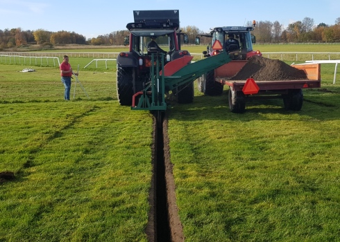 Dräneringsarbete på Göteborg Galopp oktober 2018